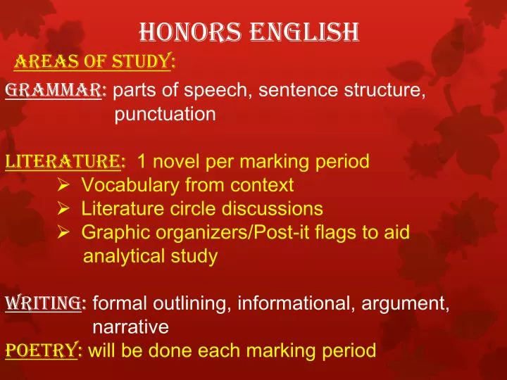 honors english