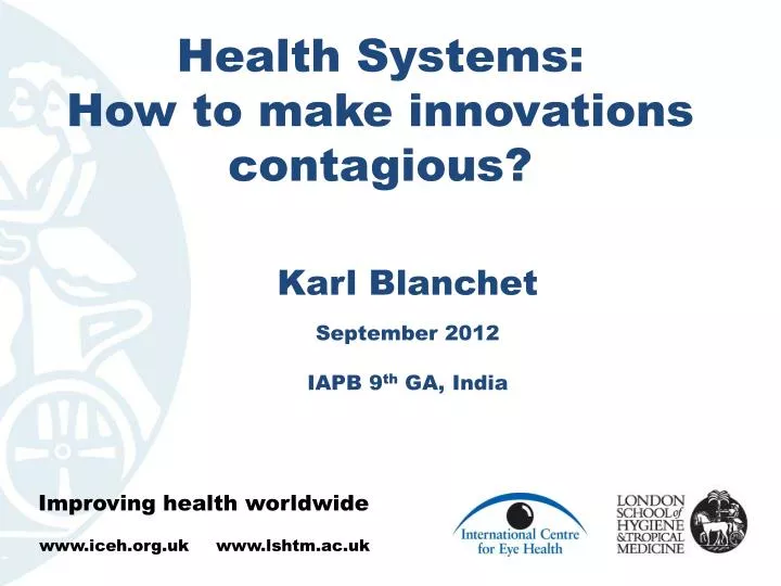 health systems how to make innovations contagious