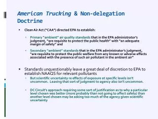 American Trucking &amp; Non-delegation Doctrine