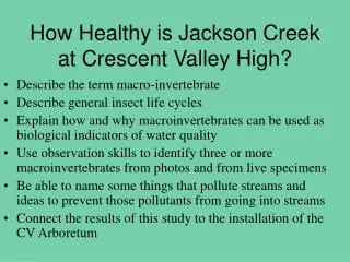 How Healthy is Jackson Creek at Crescent Valley High?