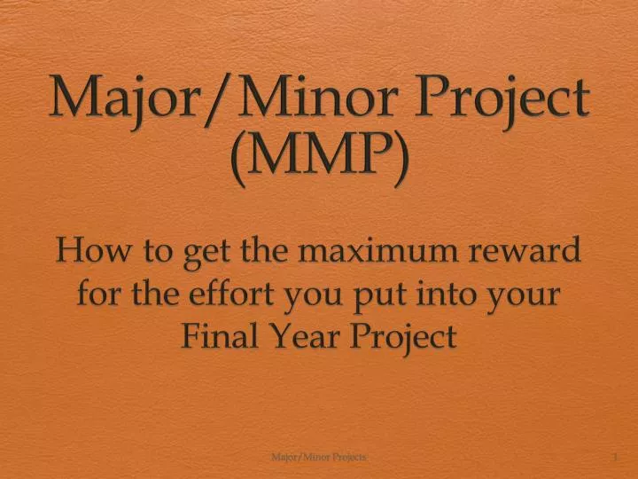 major minor project mmp