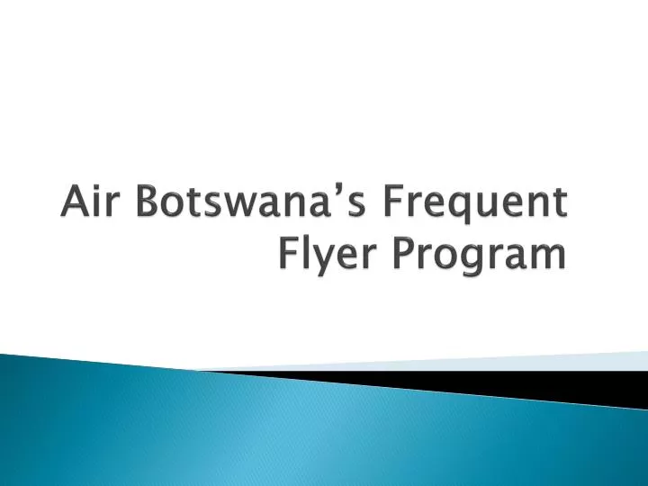 air botswana s frequent flyer program