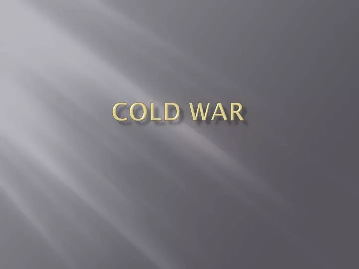 cold war