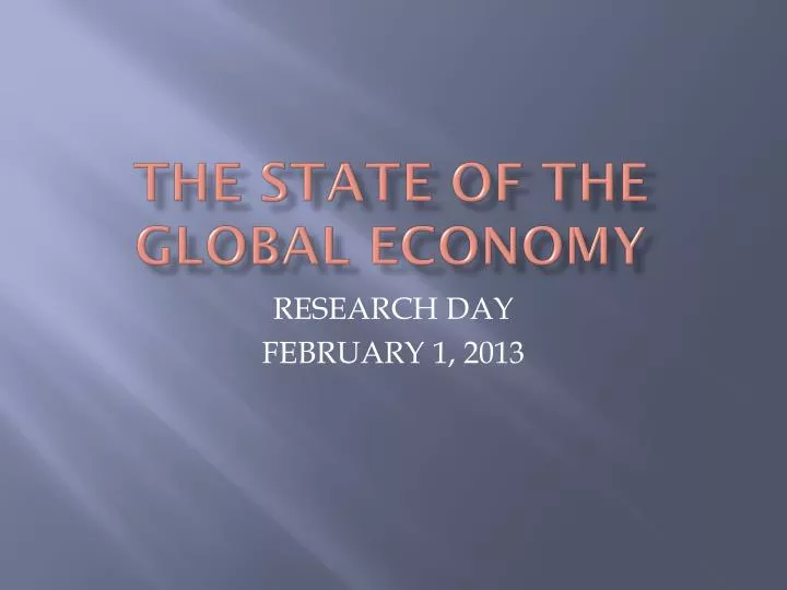 the state of the global economy