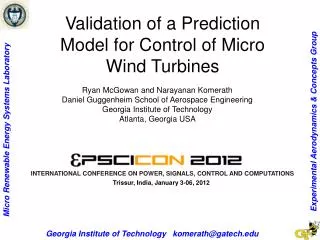 Validation of a Prediction Model for Control of Micro Wind Turbines