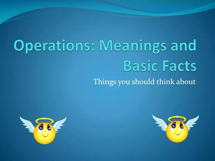 operations meanings and basic facts