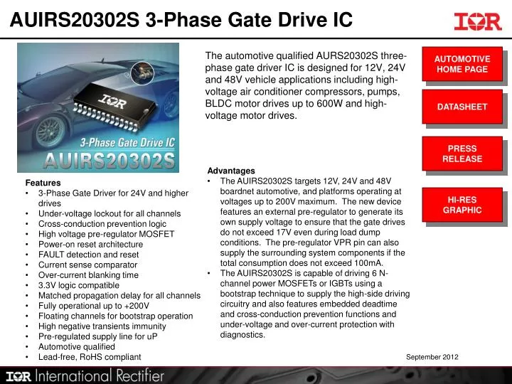 auirs20302s 3 phase gate drive ic