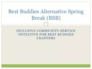 Best Buddies Alternative Spring Break (BSB)