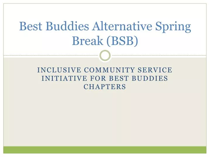 best buddies alternative spring break bsb