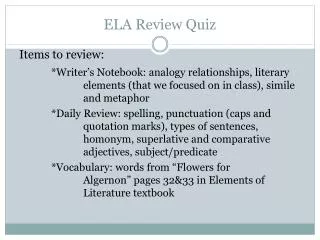 ELA Review Quiz