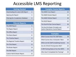 Accessible LMS Reporting