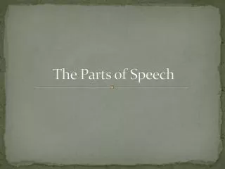 the parts of speech
