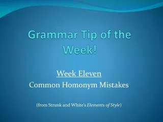 grammar tip of the week