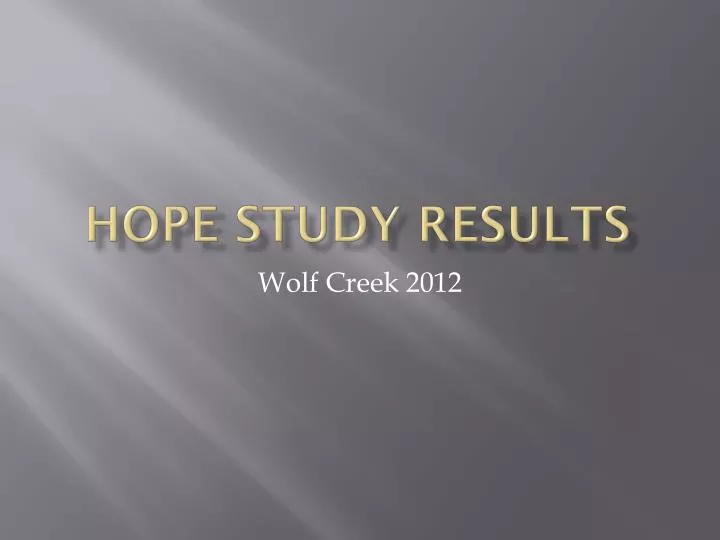 hope study results