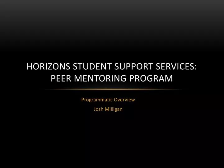 horizons student support services peer mentoring program