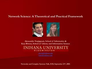 Network Science: A Theoretical and Practical Framework