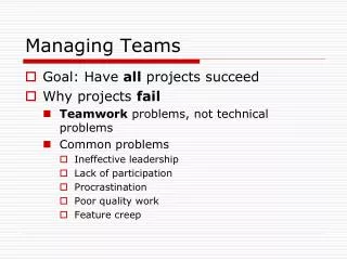 Managing Teams