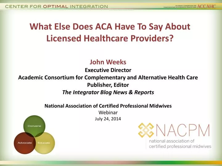 what else does aca have to say about licensed healthcare providers