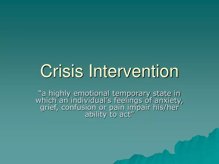 crisis intervention
