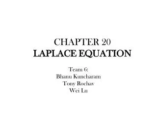CHAPTER 20 LAPLACE EQUATION