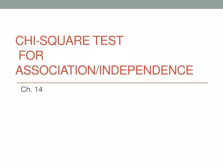 chi square test for association independence