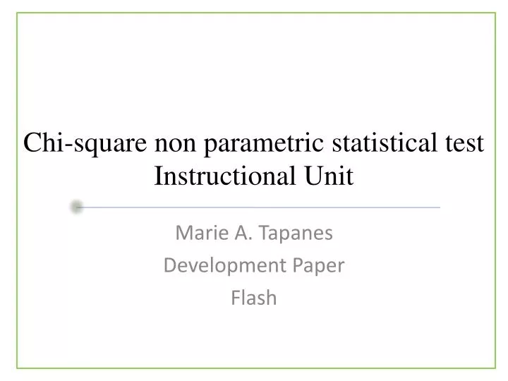 chi square non parametric statistical test instructional unit