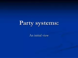 Party systems: