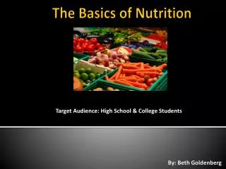 The Basics of Nutrition