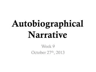 autobiographical narrative