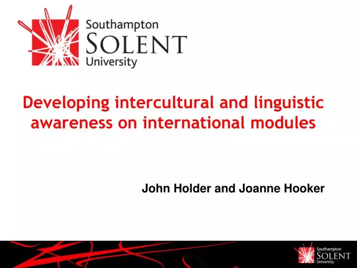 developing intercultural and linguistic awareness on international modules