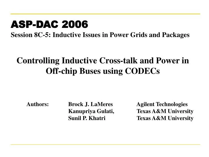controlling inductive cross talk and power in off chip buses using codecs