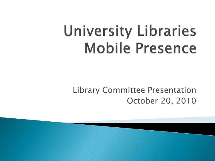 university libraries mobile presence