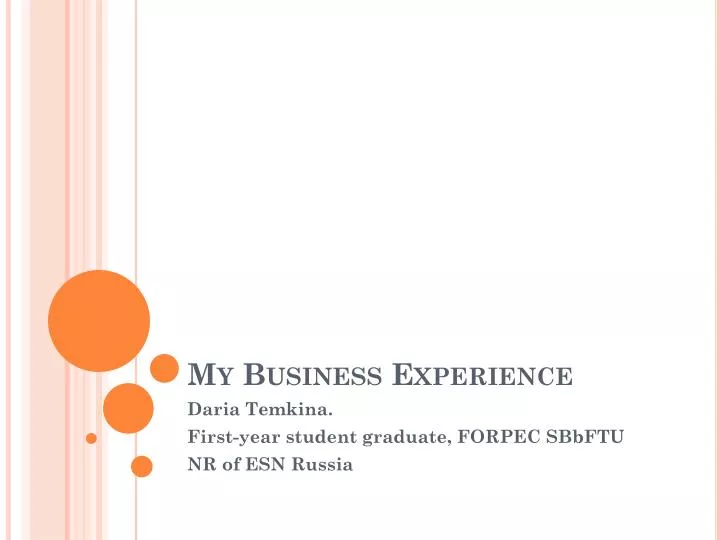 my business experience