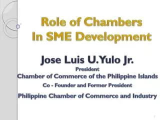 Role of Chambers In SME Development