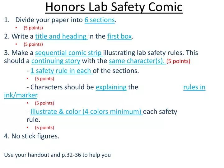 honors lab safety comic