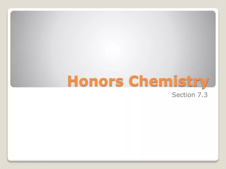 honors chemistry