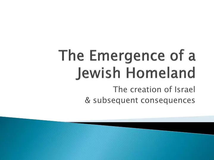the emergence of a jewish homeland