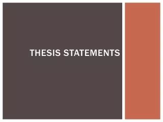 thesis statements