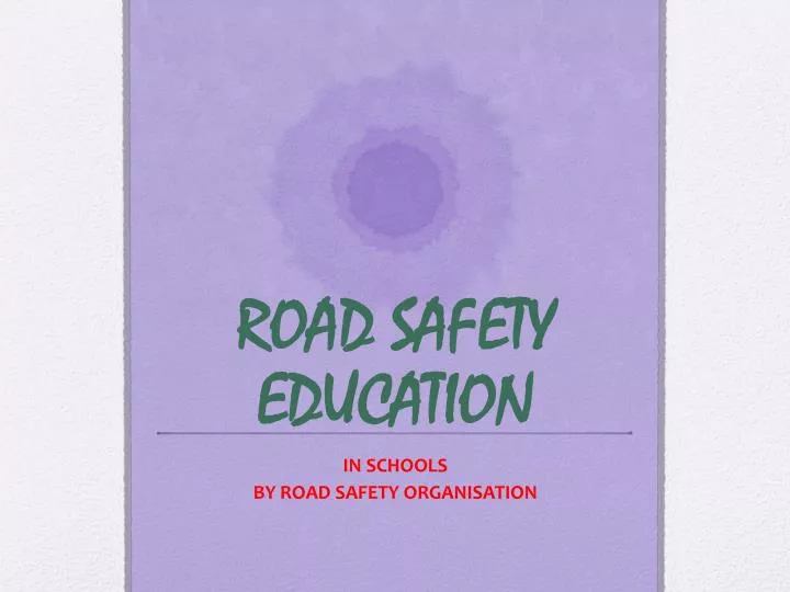 road safety education