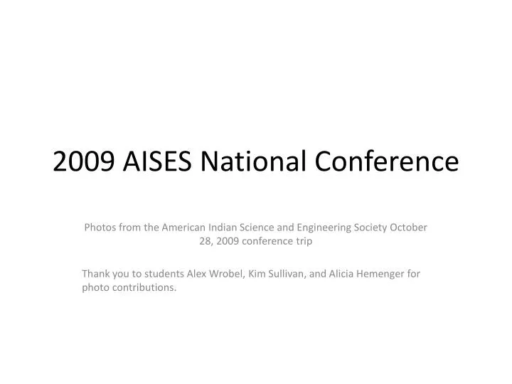 2009 aises national conference