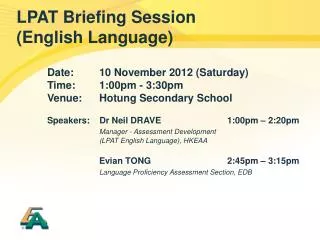 LPAT Briefing Session (English Language)