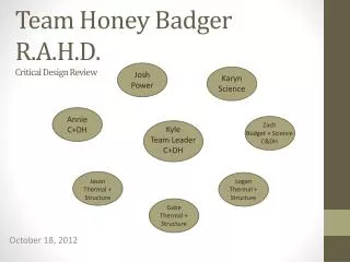 Team Honey Badger R.A.H.D. Critical Design Review