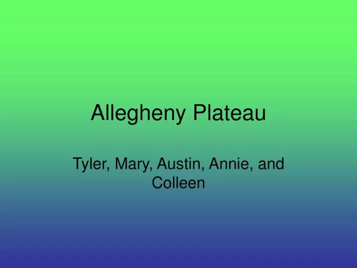 allegheny plateau