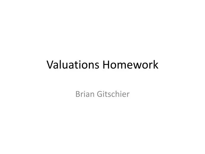 valuations homework