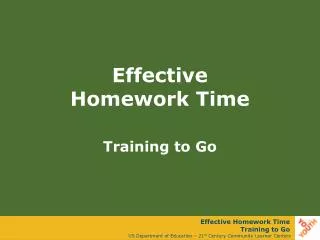 Effective Homework Time