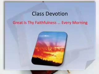 Class Devotion