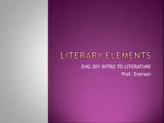 Literary elements