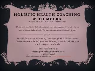 Holistic Health Coaching with Meera