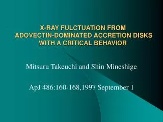 x ray fulctuation from adovectin dominated accretion disks with a critical behavior