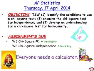 AP Statistics Thursday , 17 April 2014